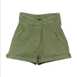 NWT RtA Ellena Pleated Cotton Shorts